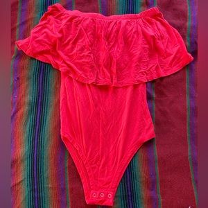 May & Maya off the Shoulder Bodysuit! Red and Gorgeous! Size Small!